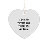 Turkish Van Cat Gifts for Men - Heart Ornament with Funny Quote, Christmas Unique Gifts from Friends - Image 1